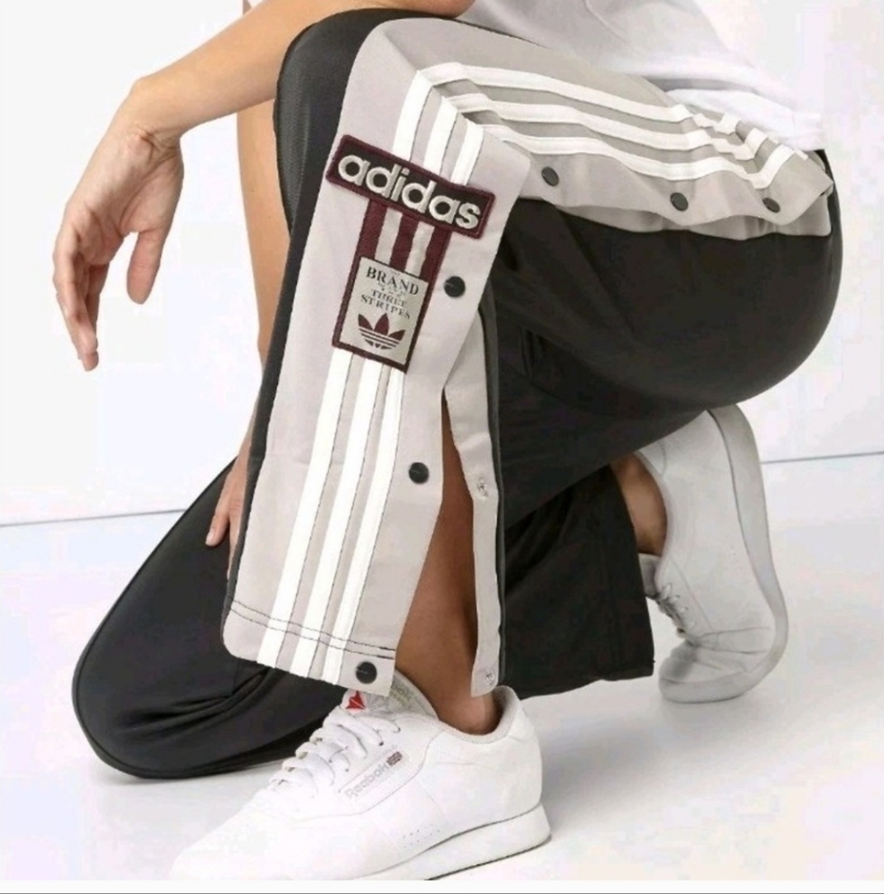 Adidas Women's Black and Cream Joggers